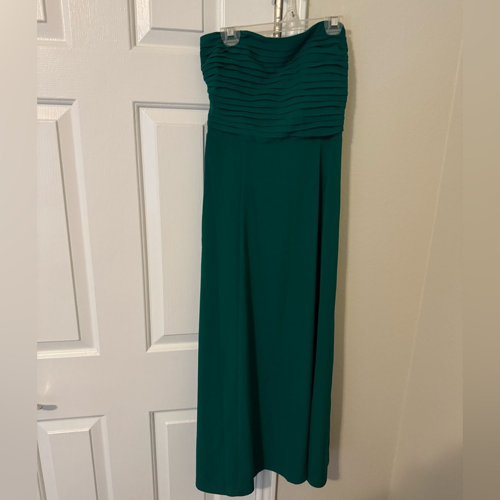 Forest green strapless Abercrombie Evening Gown